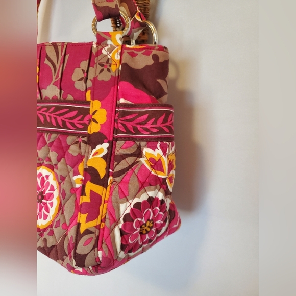 Pink and Brown Vera Bradley Floral Purse - Picture 7 of 9